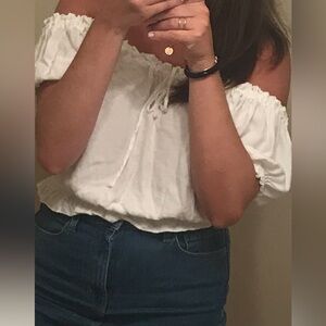 White off the shoulder top. Size S.